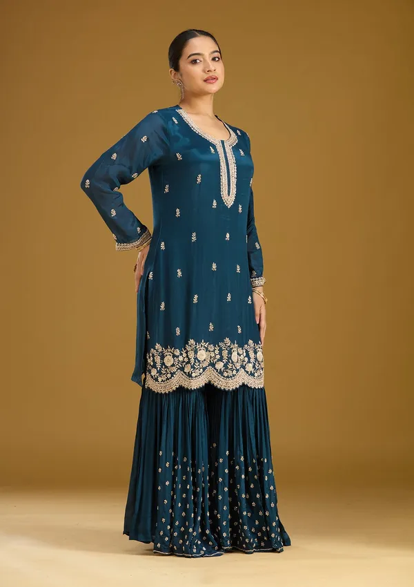 Blue_Zariwork_Silver_Crepe_Readymade_Salwar_Suit
