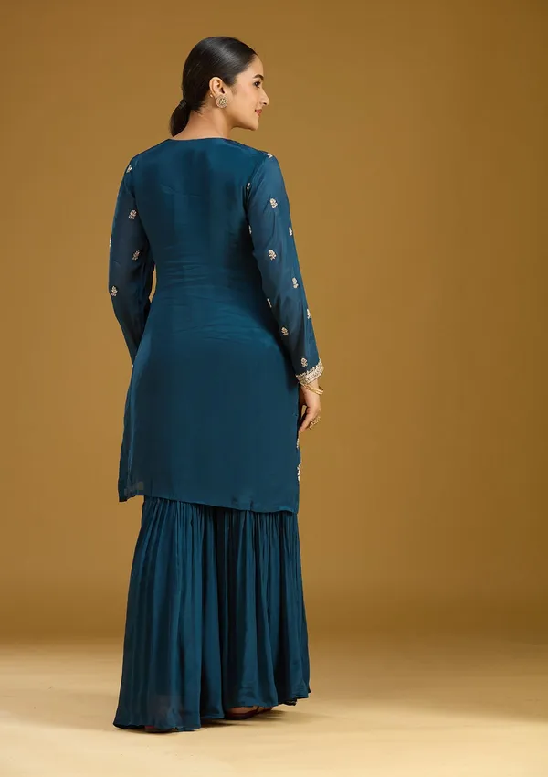 Blue_Zariwork_Silver_Crepe_Readymade_Salwar_Suit