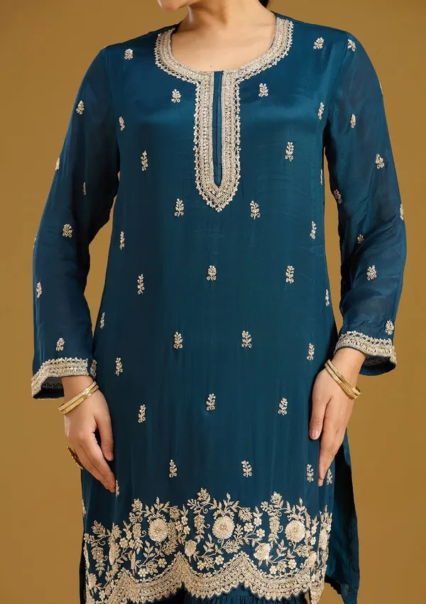 Blue_Zariwork_Silver_Crepe_Readymade_Salwar_Suit