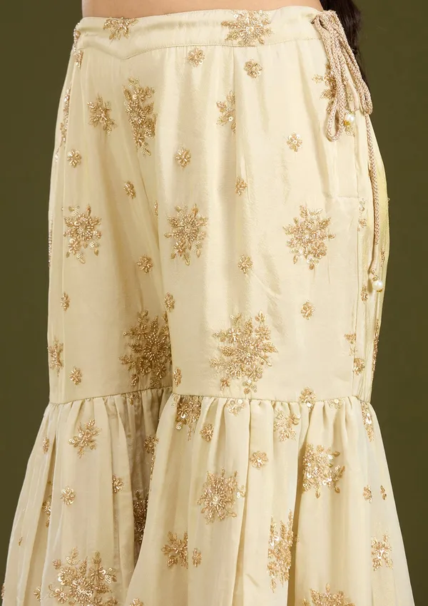 Cream_Zariwork_Gold_Tissue_Readymade_Salwar_Suit