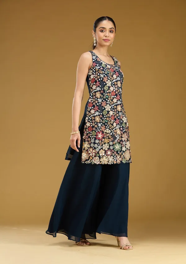 Navy_Blue_Threadwork_Georgette_Readymade_Salwar_Suit