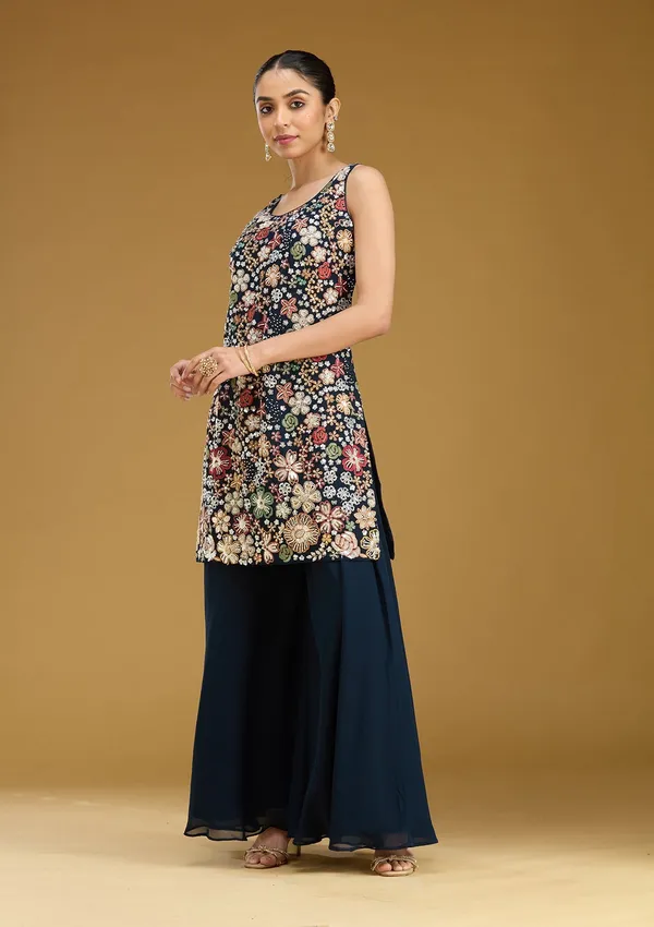 Navy_Blue_Threadwork_Georgette_Readymade_Salwar_Suit