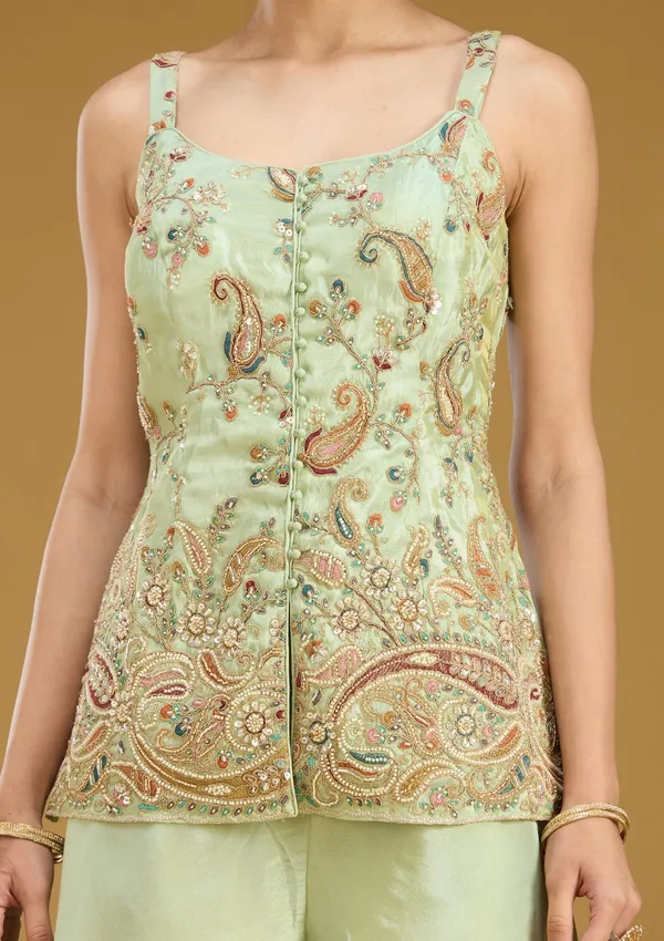 Pista_Green_Cutdana_Soft_Raw_Silk_Readymade_Salwar_Suit