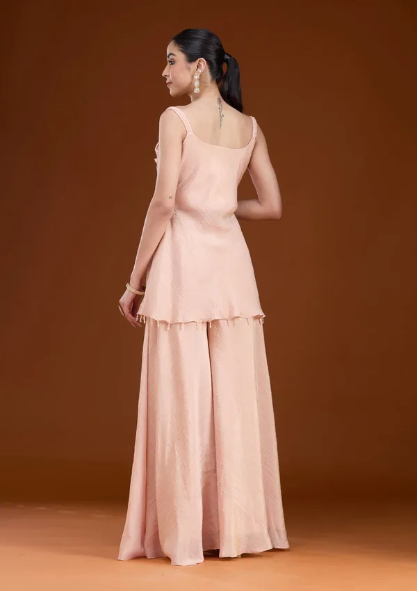 Peach_Threadwork_Tissue_Readymade_Salwar_Suit
