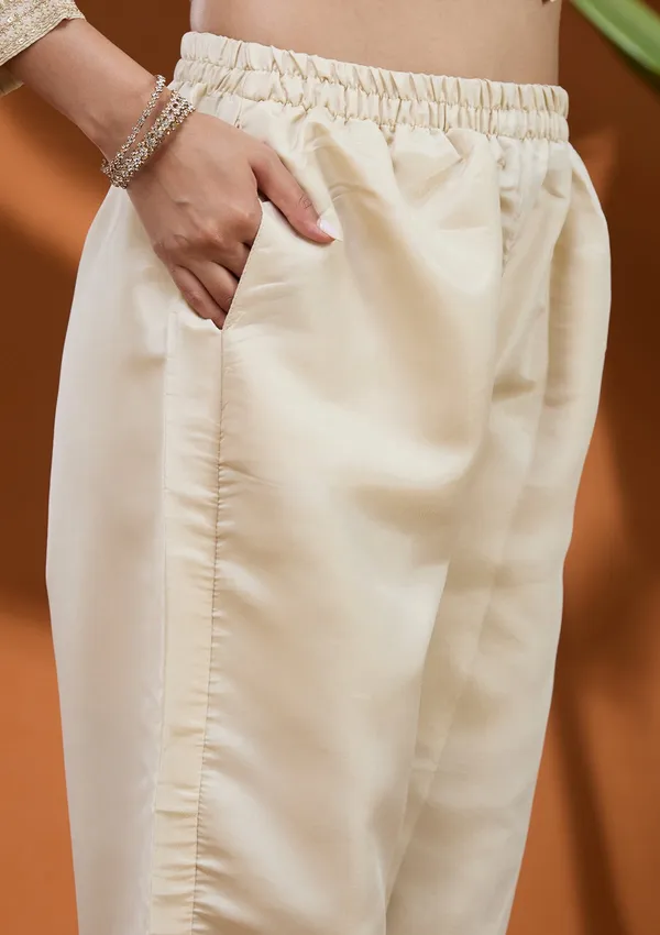 Cream_Zariwork_Gold_Soft_Raw_Silk_Readymade_Salwar_Suit