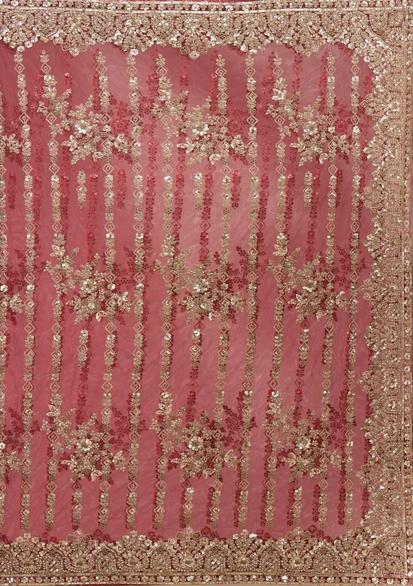 Maroon_Cording_Net_Saree