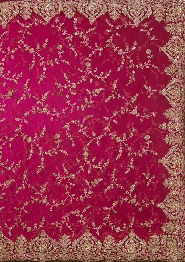 Rani_Pink_Zariwork_Gold_Net_Saree