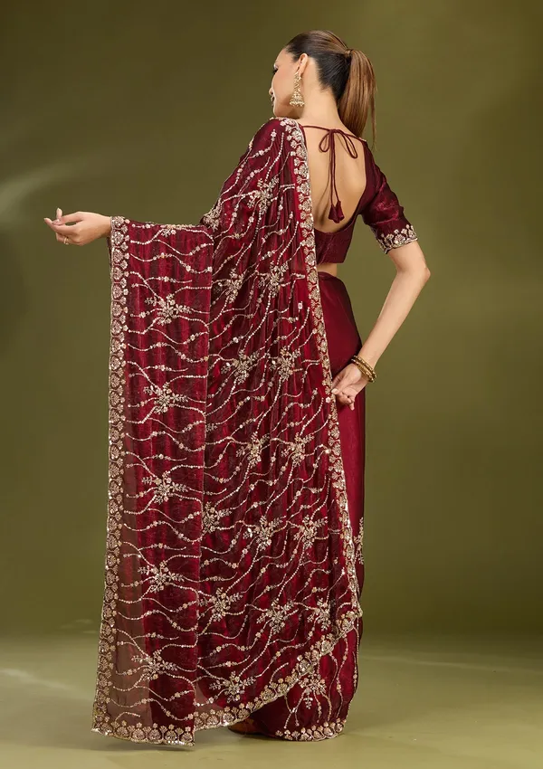 Dark_Maroon_Cutdana_Tissue_Saree