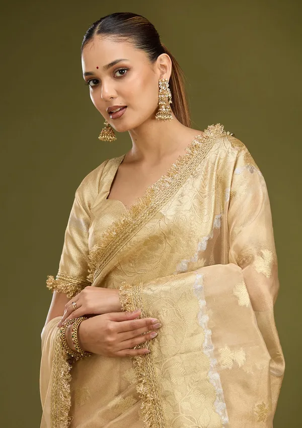 Beige_Zariwork_Gold_Tissue_Silk_Saree