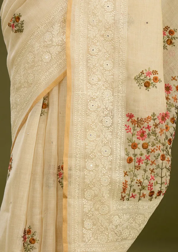 Beige_Threadwork_Chanderi_Saree