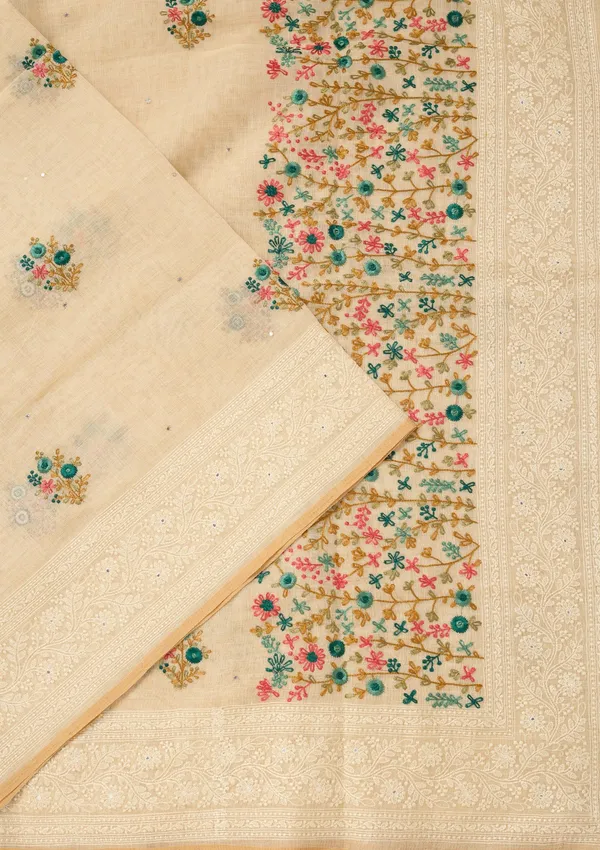 Beige_Threadwork_Chanderi_Saree
