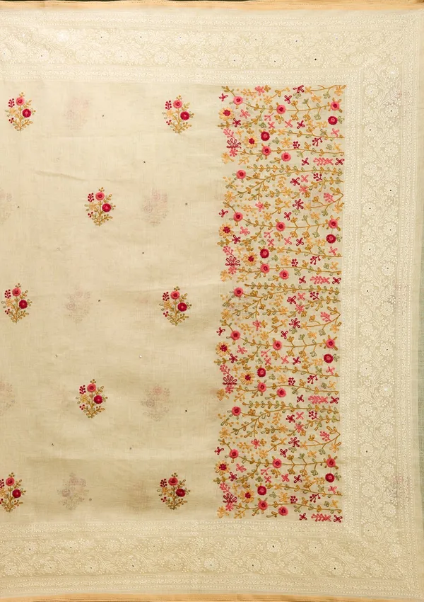 Beige_Threadwork_Chanderi_Saree