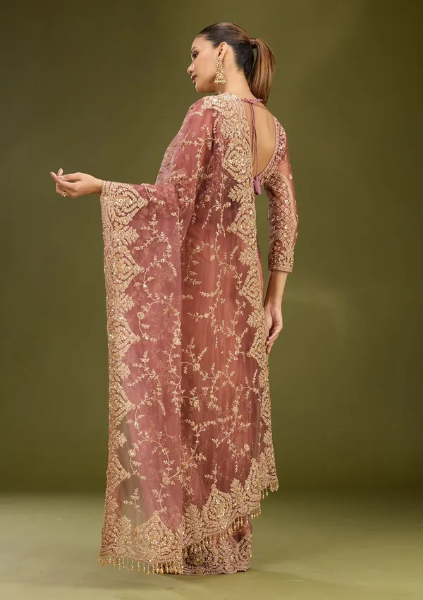 Onion_Pink_Zariwork_Gold_Net_Saree