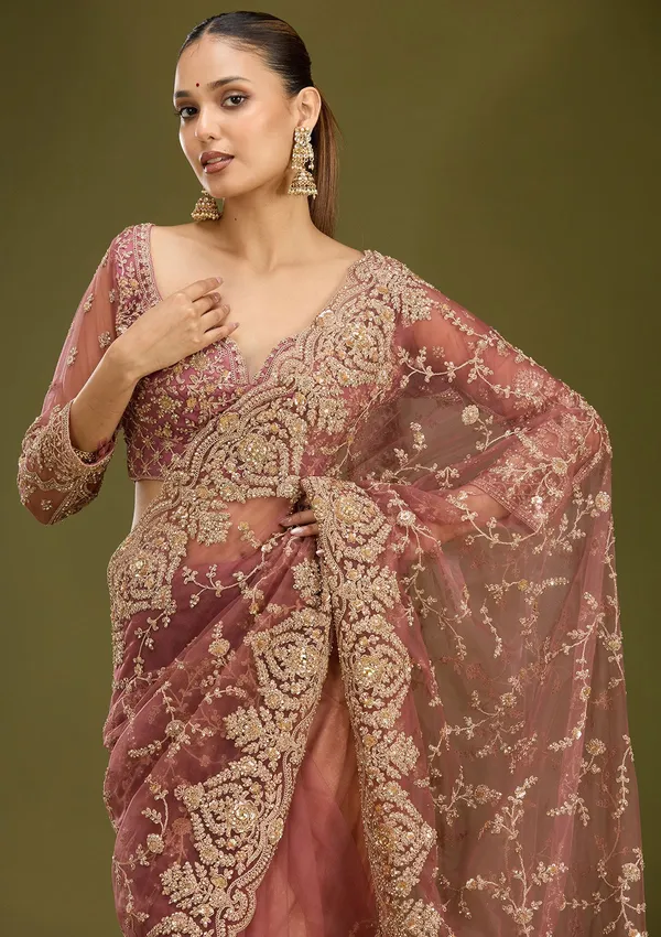 Onion_Pink_Zariwork_Gold_Net_Saree