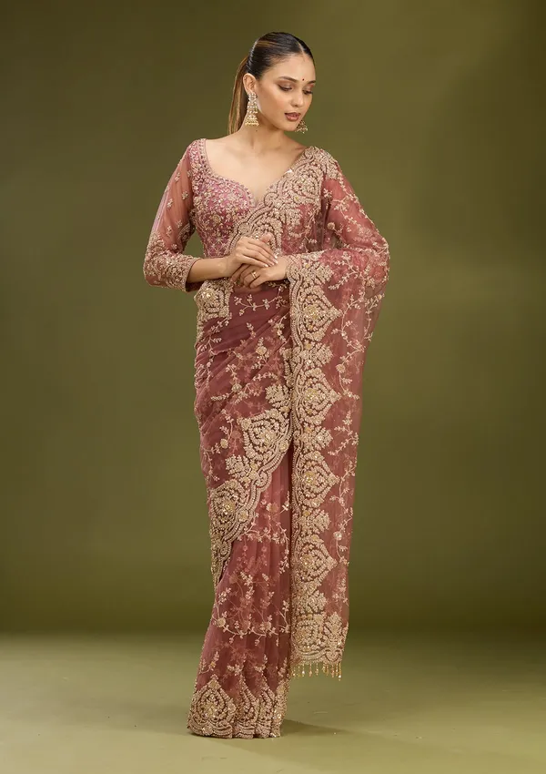 Onion_Pink_Zariwork_Gold_Net_Saree