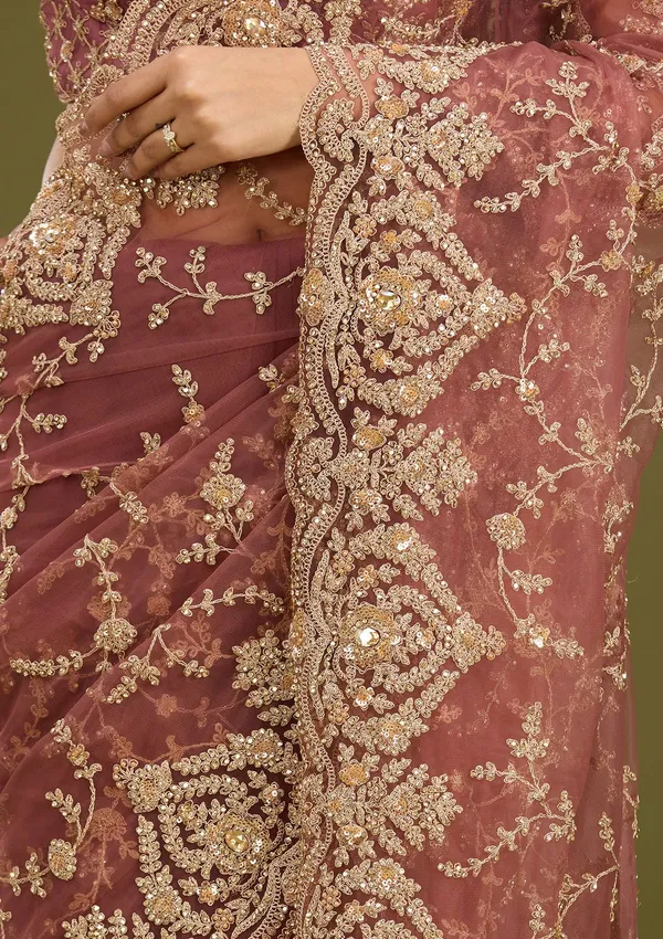 Onion_Pink_Zariwork_Gold_Net_Saree