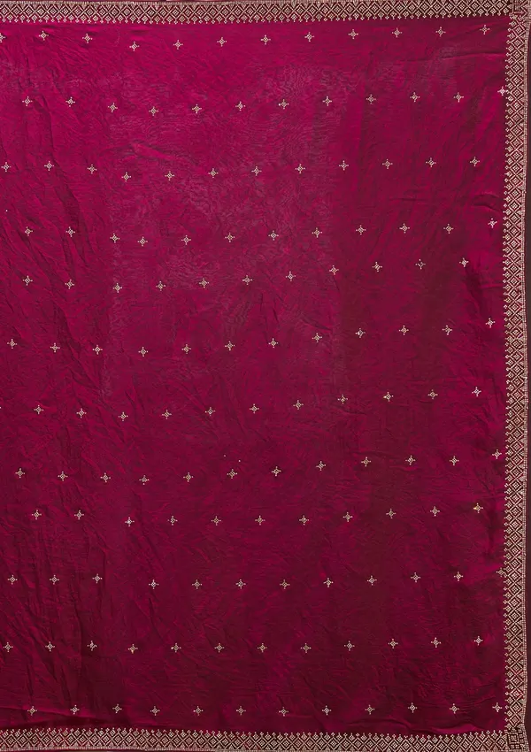 Wine_Stonework_Gold_Satin_Saree