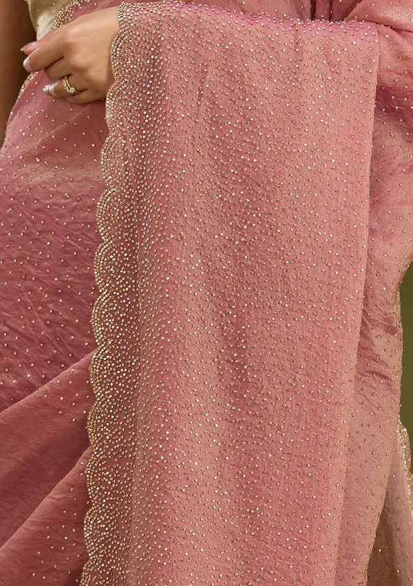 Onion_Pink_Stonework_Gold_Tissue_Saree