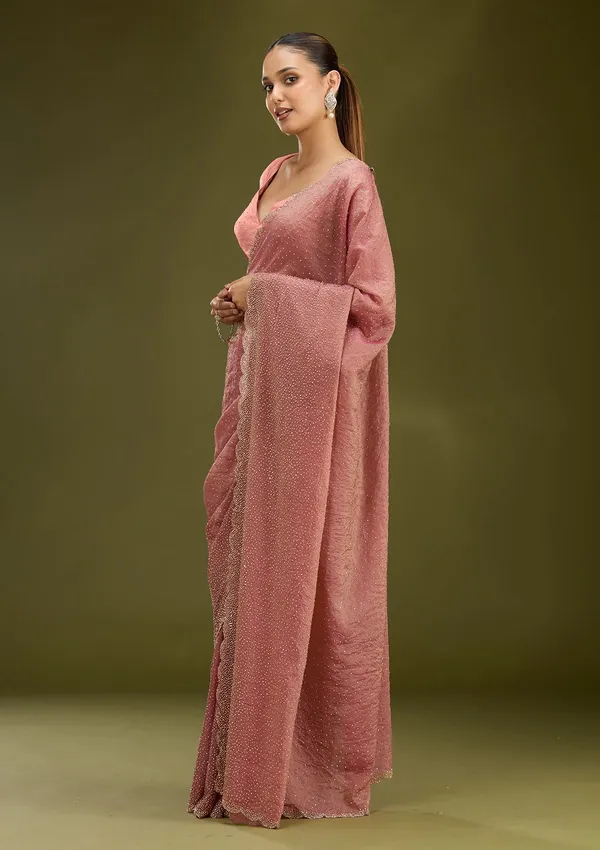 Onion_Pink_Stonework_Gold_Tissue_Saree