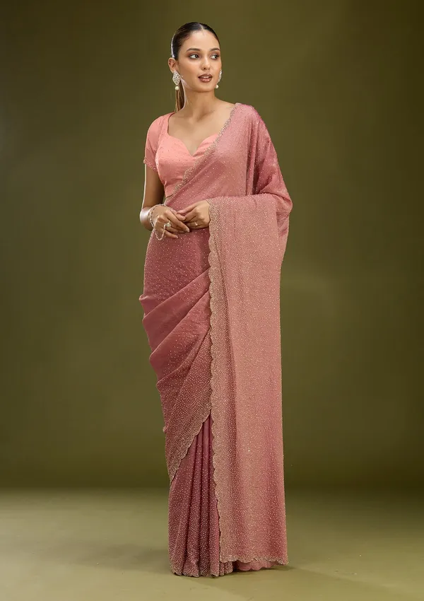 Onion_Pink_Stonework_Gold_Tissue_Saree