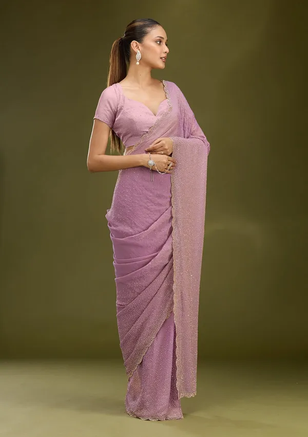 Lavender_Stonework_Gold_Tissue_Saree