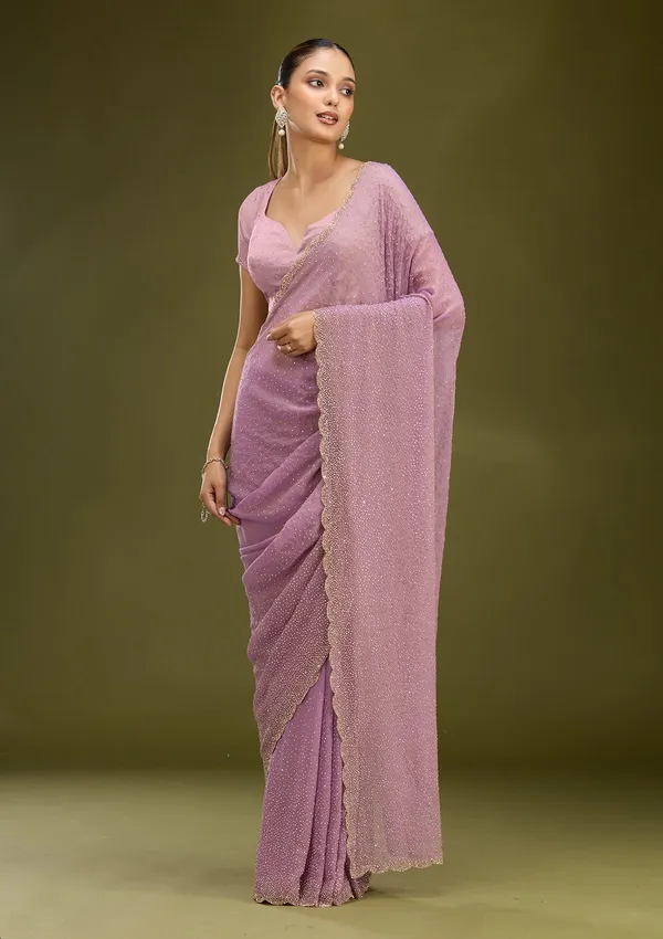 Lavender_Stonework_Gold_Tissue_Saree