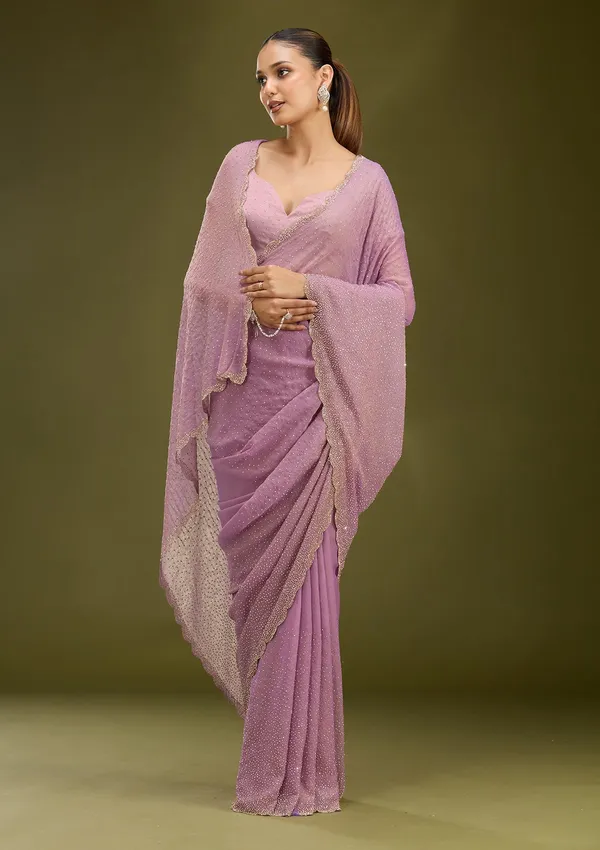 Lavender_Stonework_Gold_Tissue_Saree