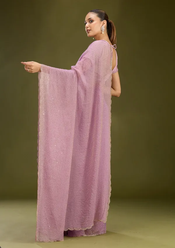 Lavender_Stonework_Gold_Tissue_Saree