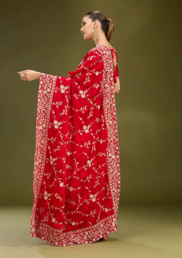 Red_Aariwork_Satin_Saree