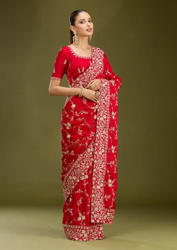 Red_Aariwork_Satin_Saree