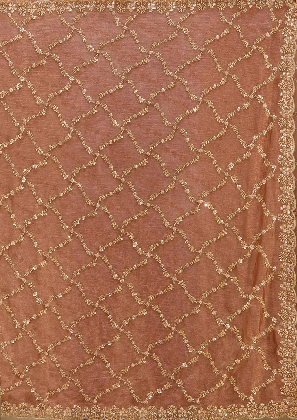 Peach_Cutdana_Tissue_Saree
