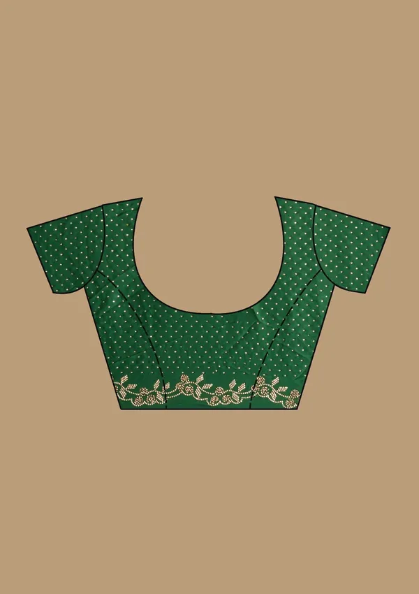 Bottle_Green_Stonework_Gold_Satin_Saree