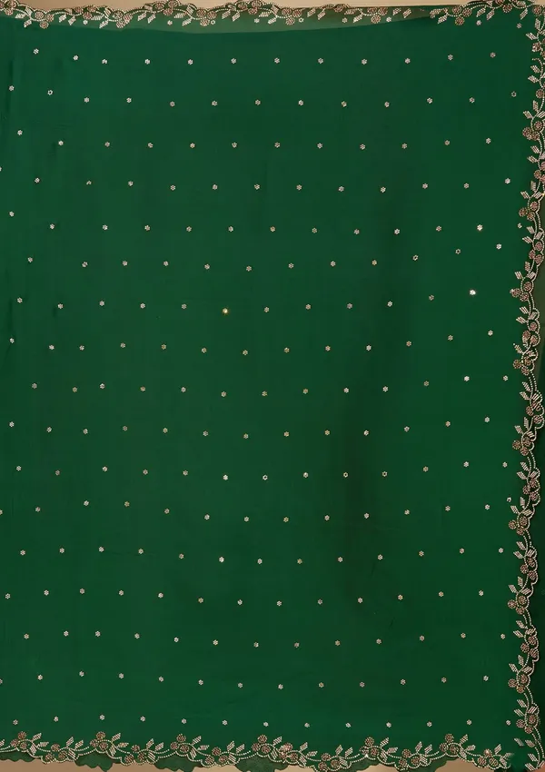 Bottle_Green_Stonework_Gold_Satin_Saree