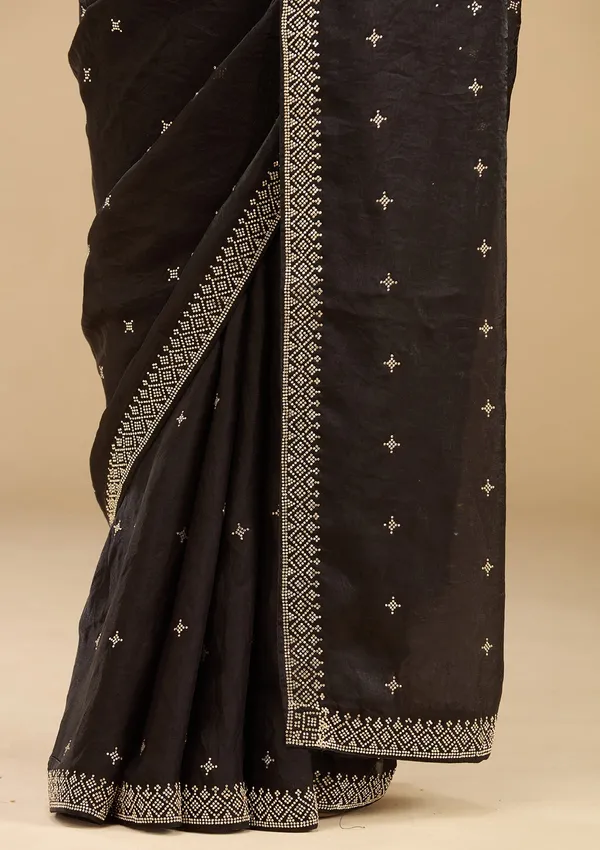 Black_Stonework_Gold_Satin_Saree