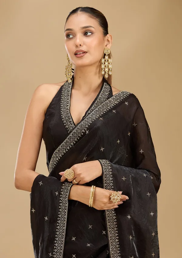 Black_Stonework_Gold_Satin_Saree
