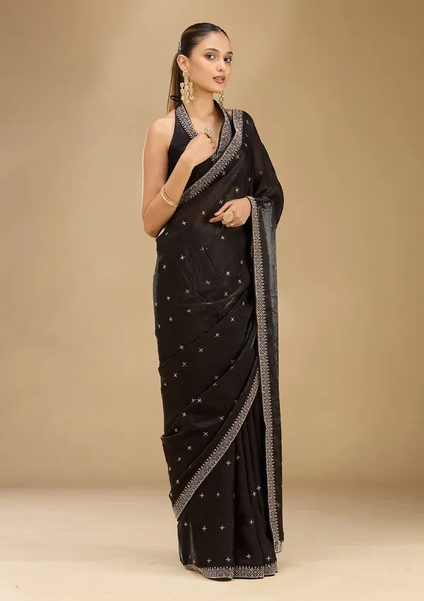 Black_Stonework_Gold_Satin_Saree
