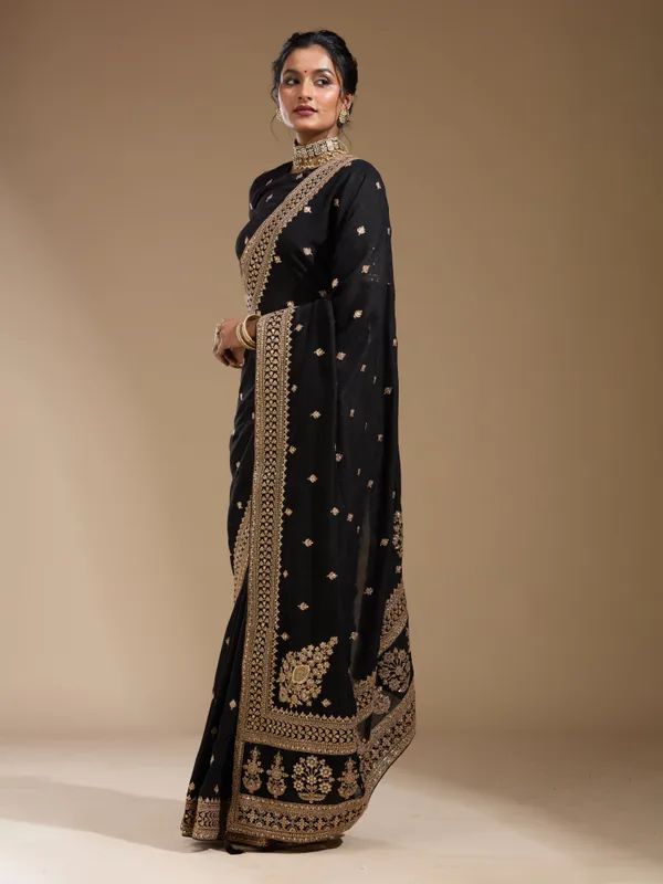 Black_Cording_Soft_Raw_Silk_Saree