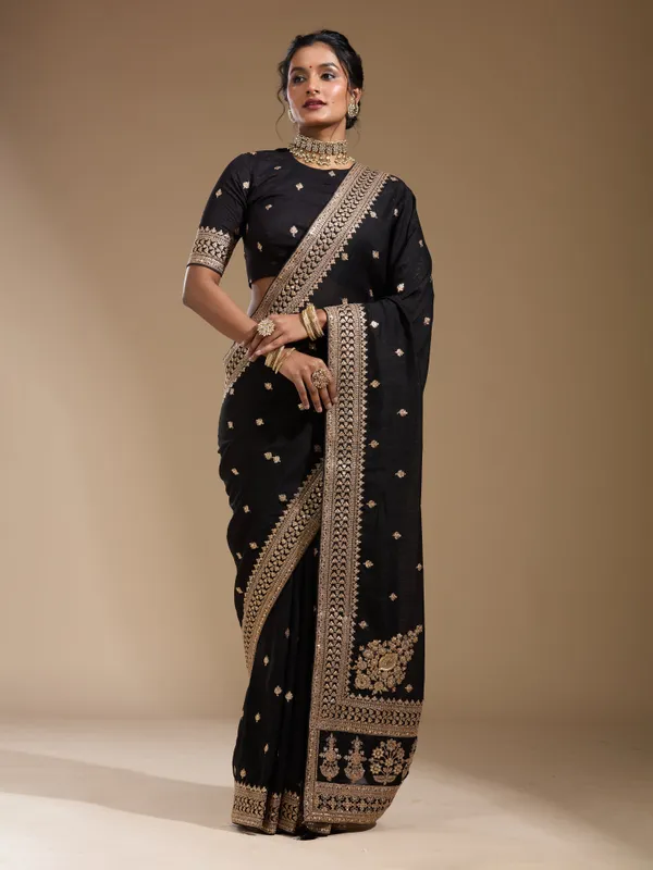 Black_Cording_Soft_Raw_Silk_Saree
