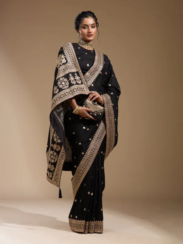 Black_Cording_Soft_Raw_Silk_Saree