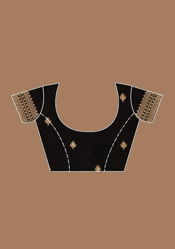 Black_Cording_Soft_Raw_Silk_Saree