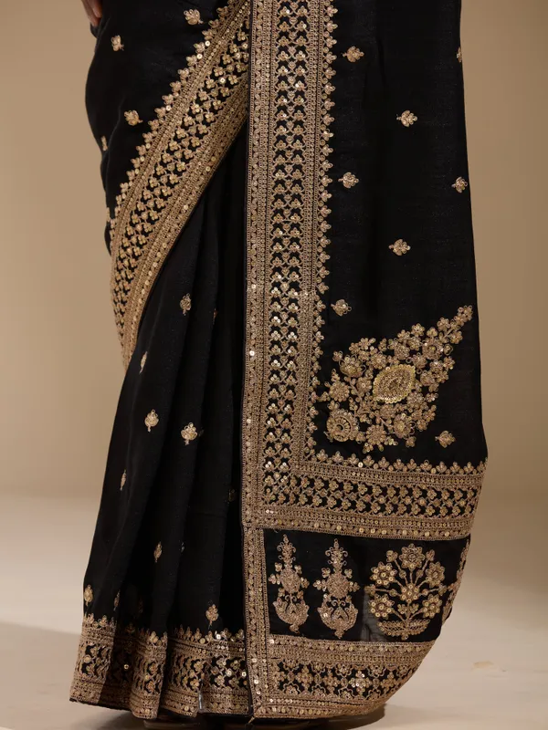 Black_Cording_Soft_Raw_Silk_Saree