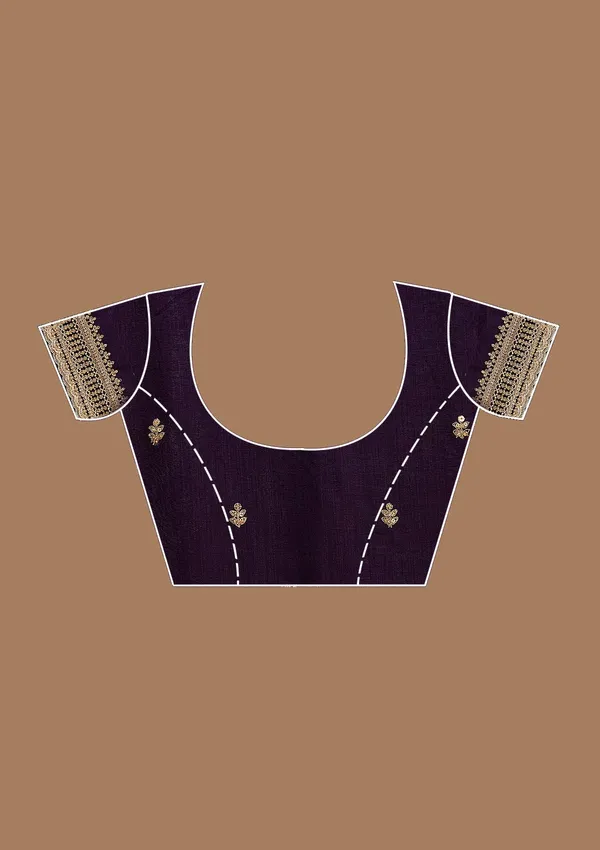Purple_Cording_Soft_Raw_Silk_Saree