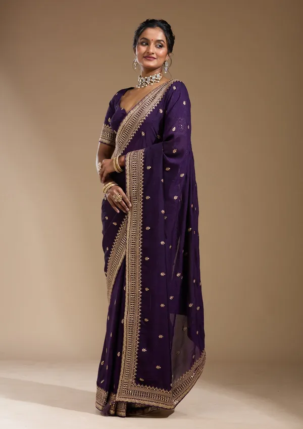 Purple_Cording_Soft_Raw_Silk_Saree