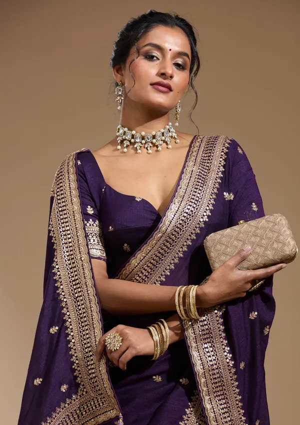 Purple_Cording_Soft_Raw_Silk_Saree