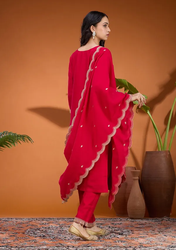 Rani_Pink_Zariwork_Gold_Soft_Raw_Silk_Readymade_Salwar_Suit