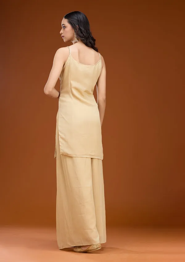 Beige_Cording_Tissue_Readymade_Salwar_Suit