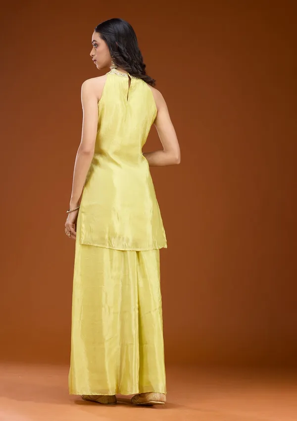 Lime_Green_Threadwork_Tissue_Readymade_Salwar_Suit