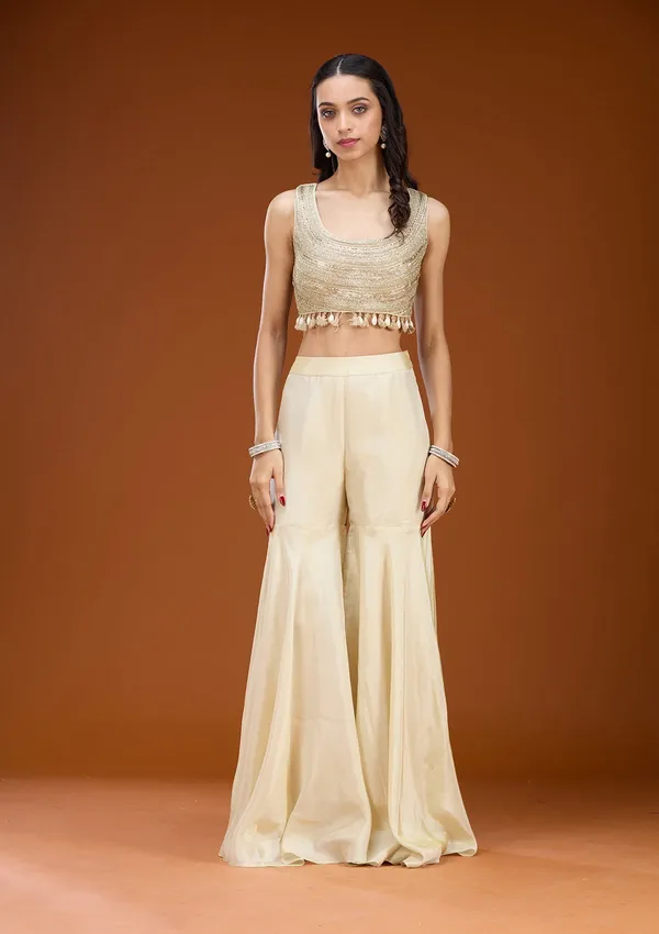 Cream_Cutdana_Georgette_Readymade_Salwar_Suit