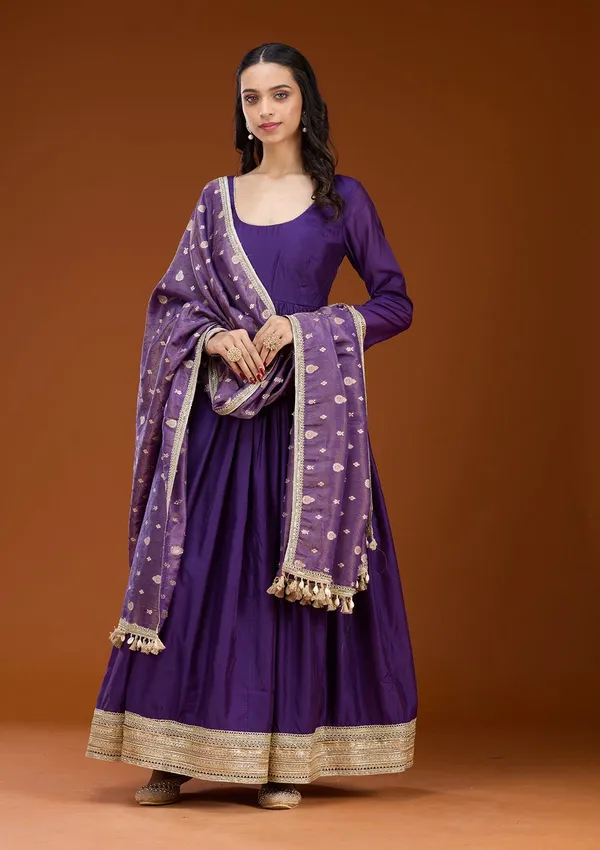 Purple_Cording_Tissue_Readymade_Salwar_Suit
