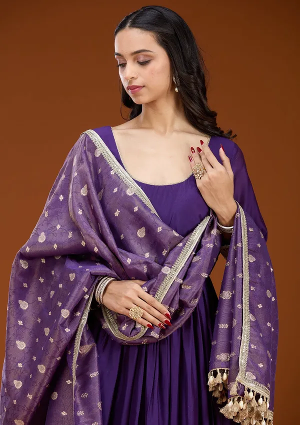 Purple_Cording_Tissue_Readymade_Salwar_Suit